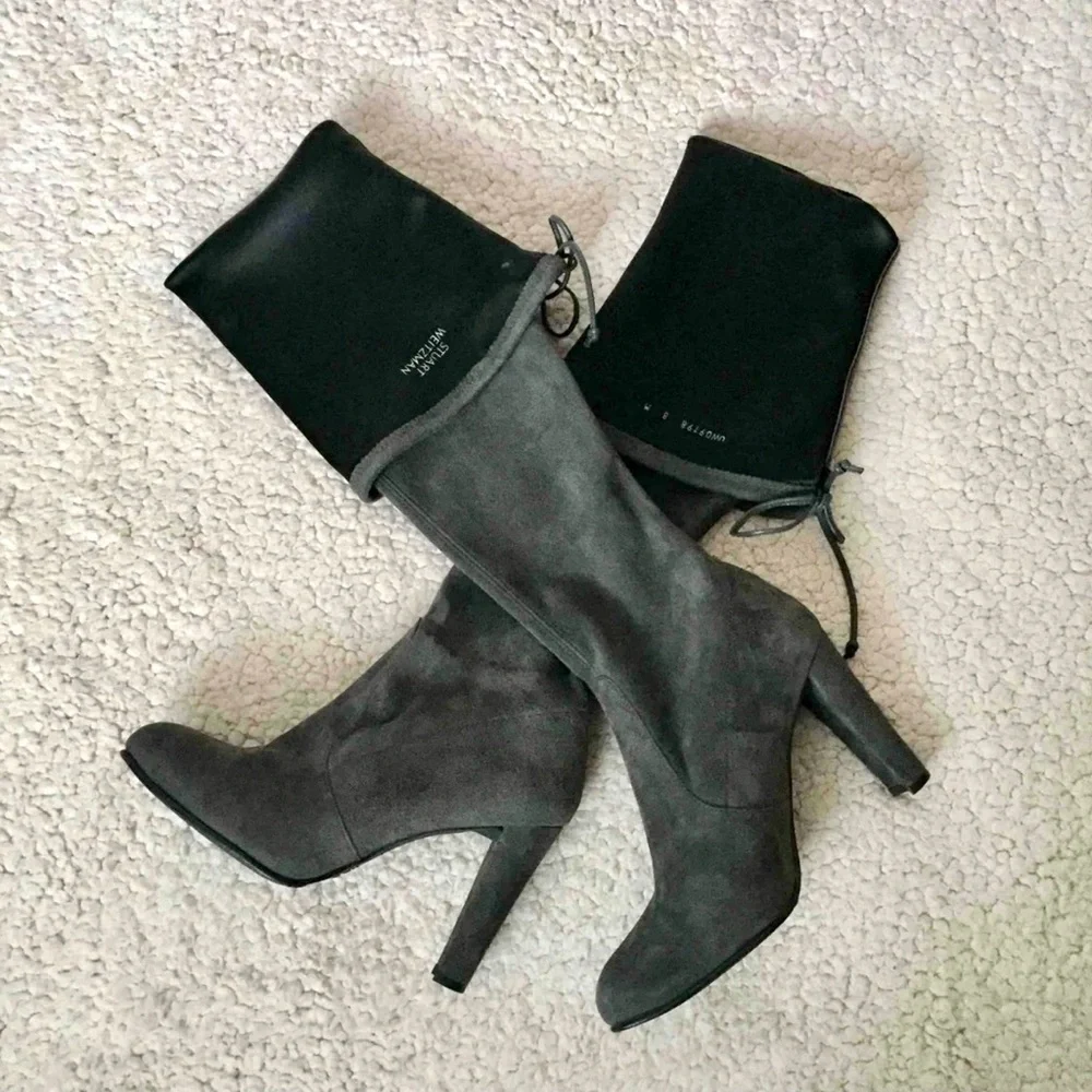 New STUART WEITZMAN Highland Over The Knee Suede Boots Size 8
